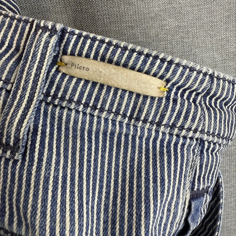 ANTHROPOLOGIE Pilcro and the Letterpress Railroad Striped Denim Shorts Womens 27 - Picture 5 of 6